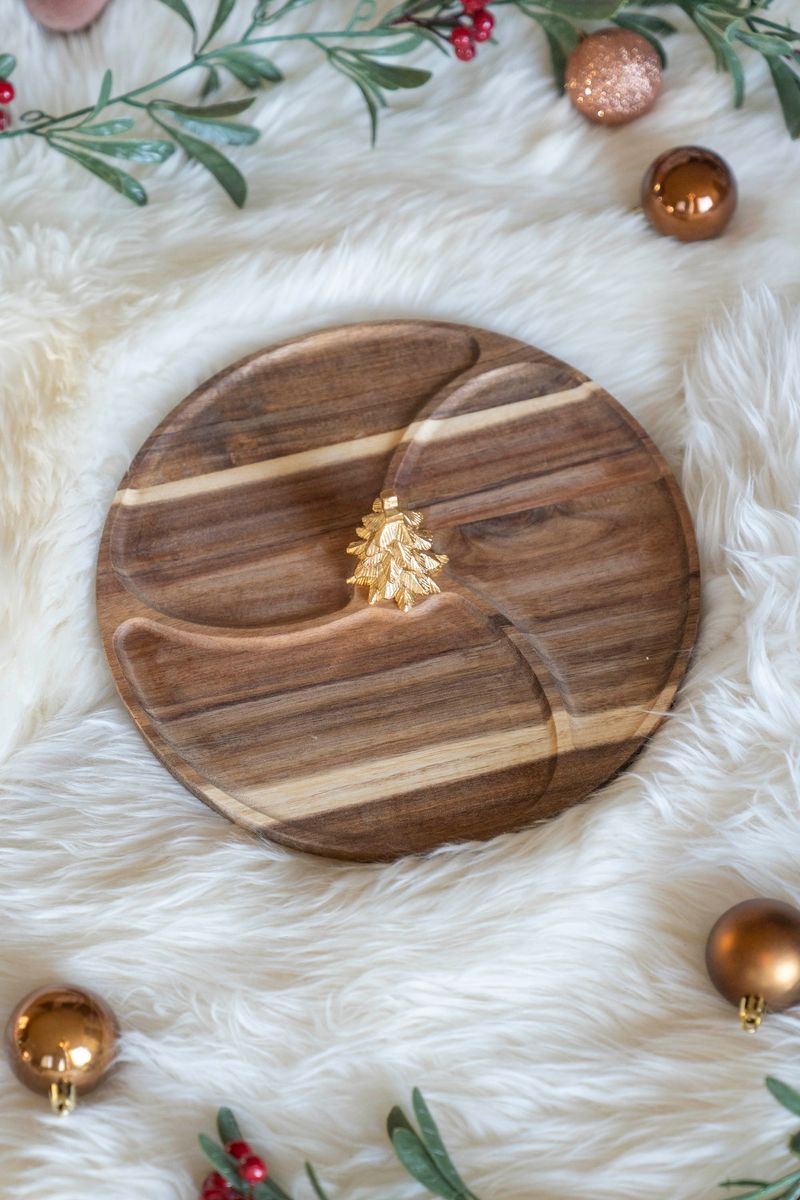 Serveringsfjøl m/Juletre Gull