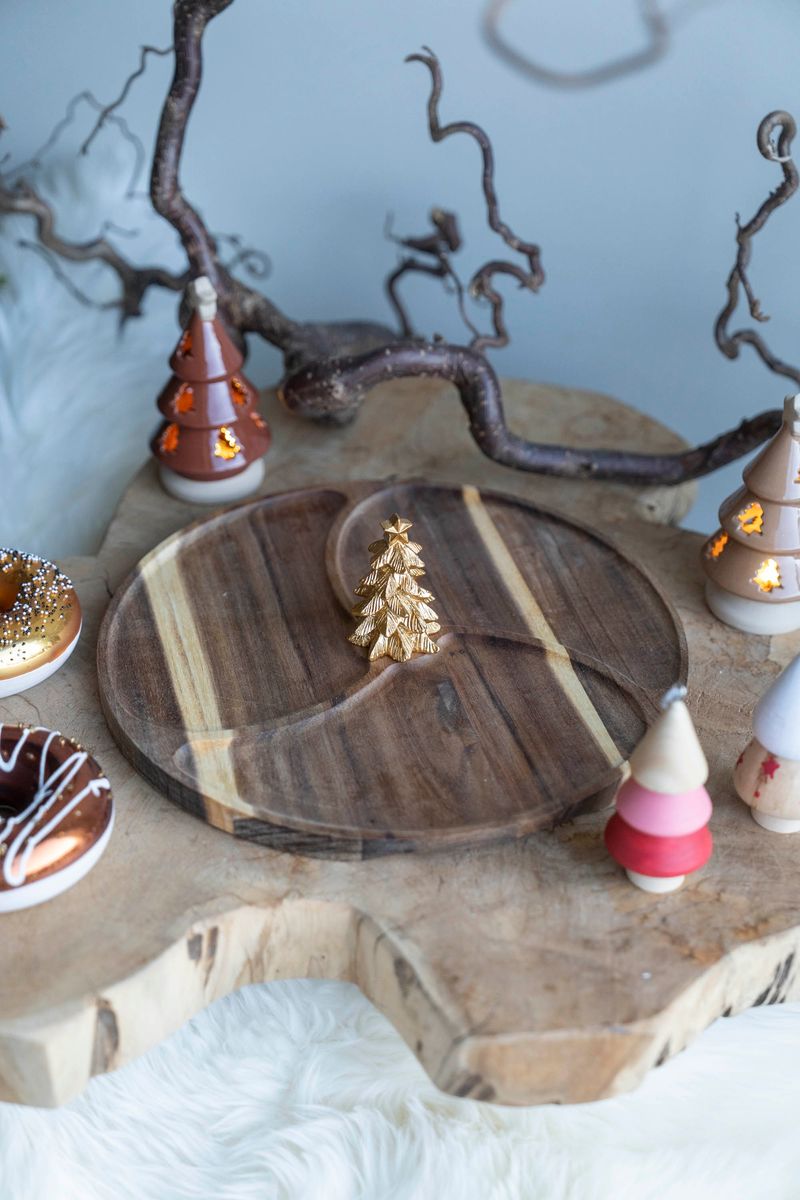 Serveringsfjøl m/Juletre Gull