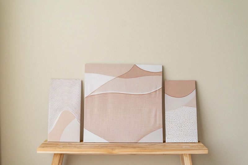 Veggpynt 3pk - Abstrakt Beige