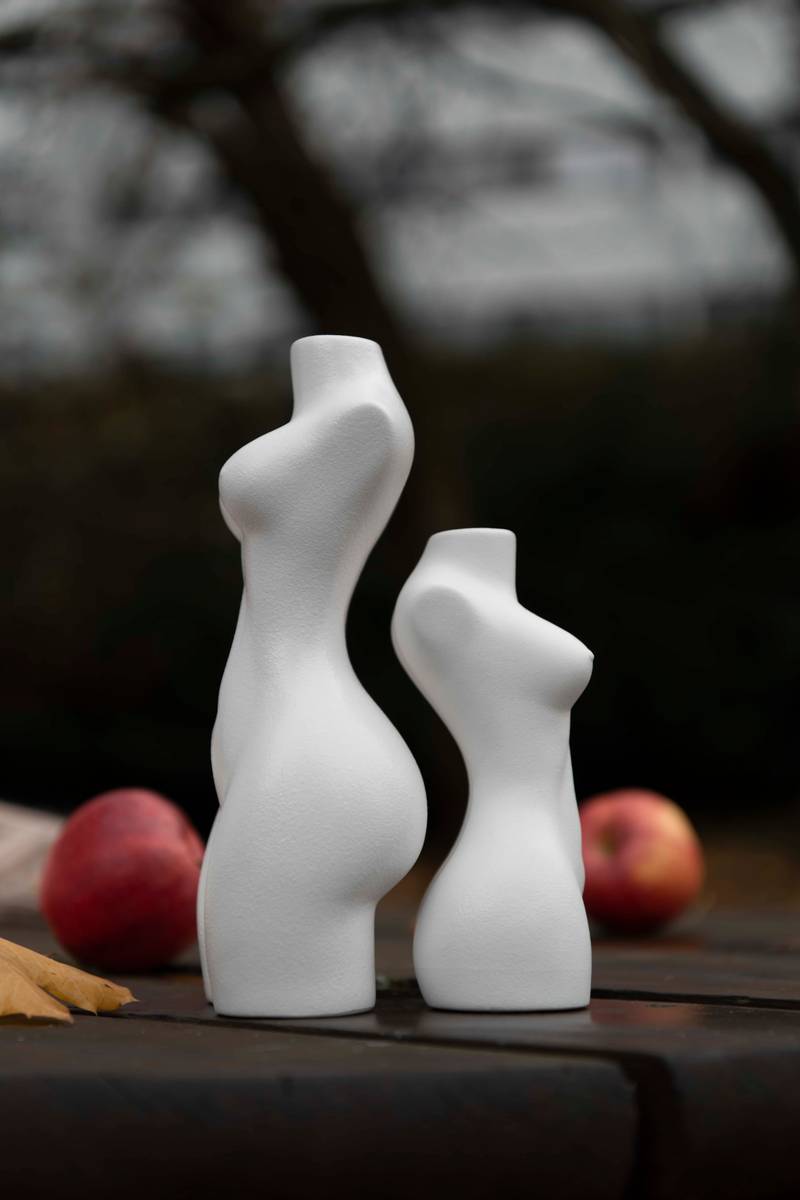 Lysestake - Femina helfigur hvit 23.5cm