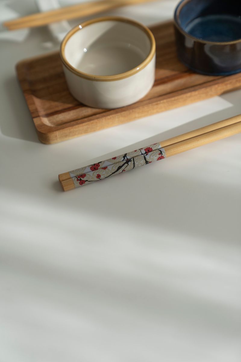 Sushisett - Blå og Hvit