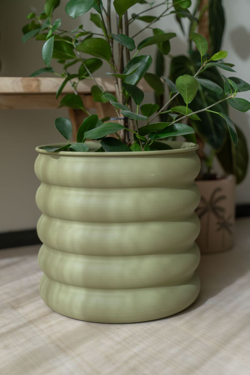 Blomsterpotte galvanisert – 3pk – lys grønn