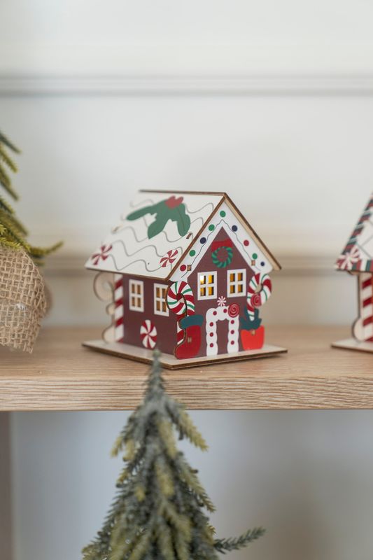 Treby - Pepperkakehus 9cm Julesokk