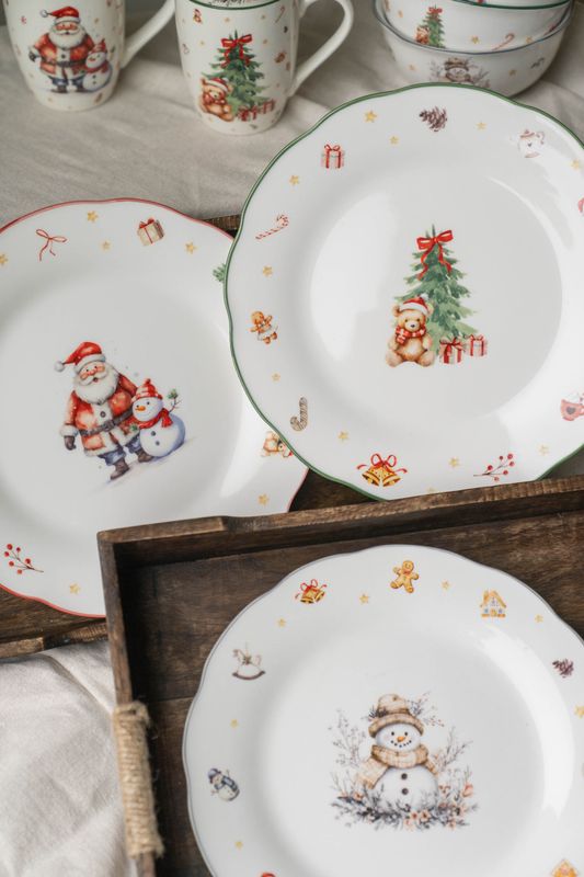 Juleminner Tallerken 26cm - Snømann