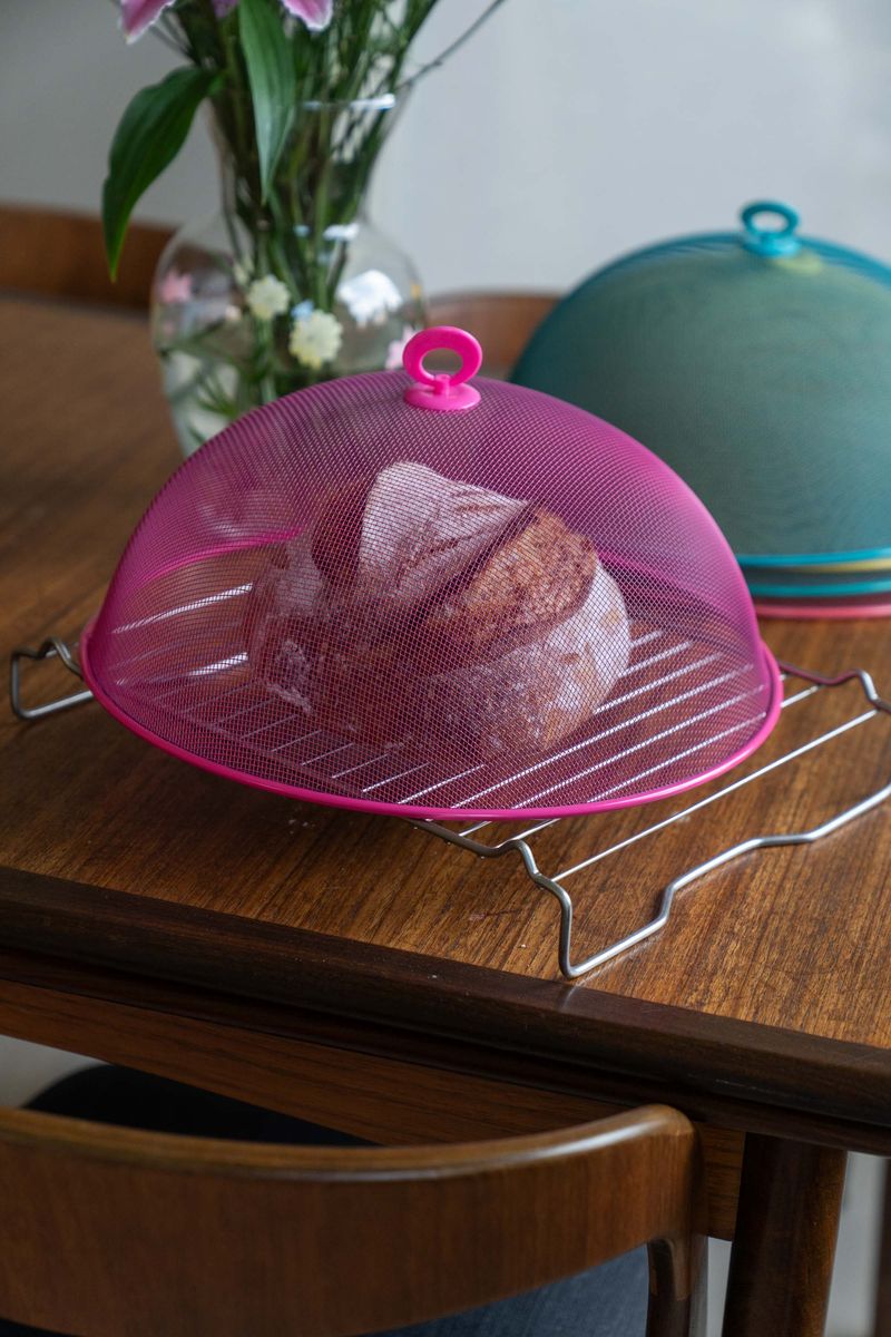 Matdeksel metall – Ø35×H14 cm – Rosa