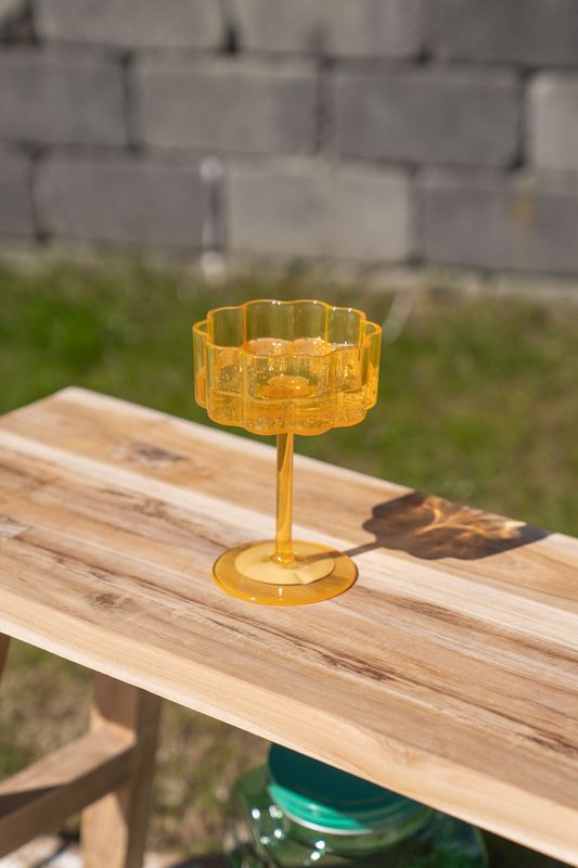Blomst cocktailglass – 230 ml – gul