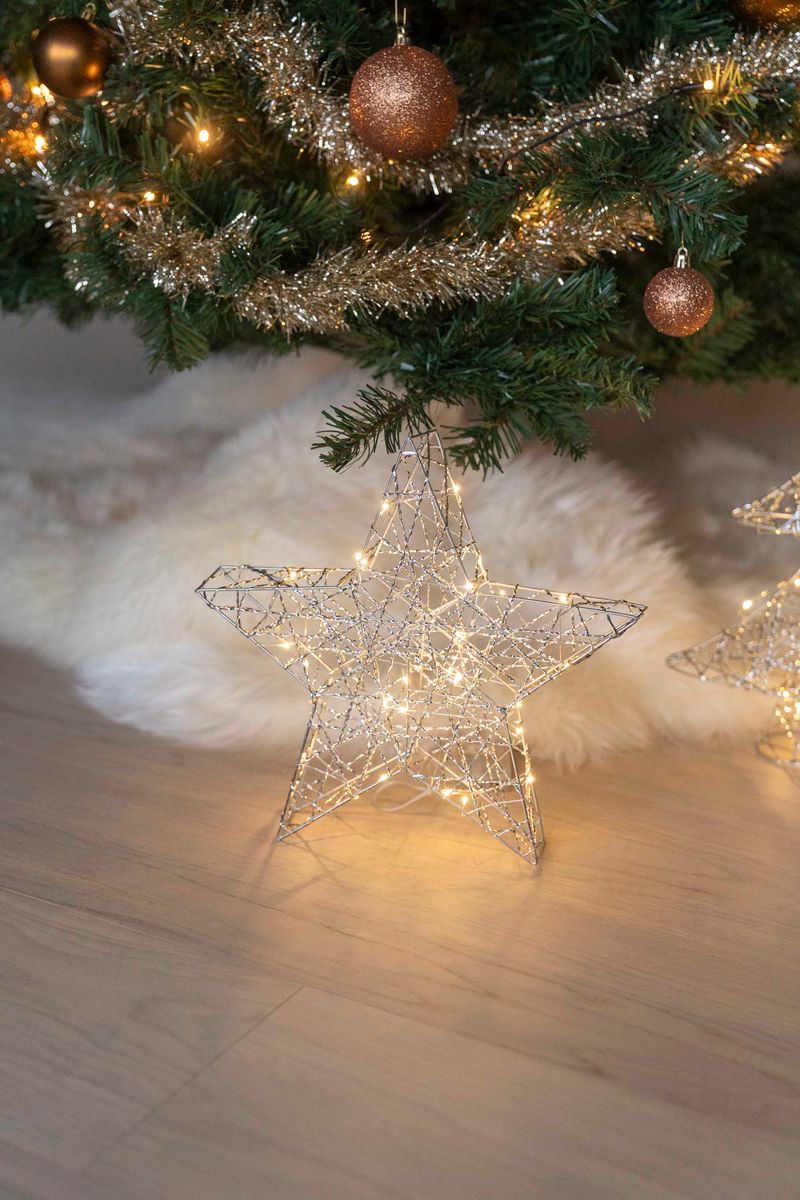 LED Stjerne 30cm Sølv