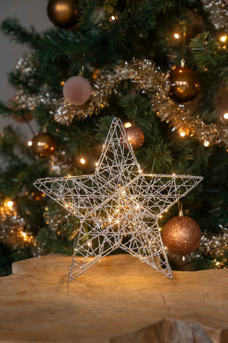 LED Stjerne 30cm Sølv