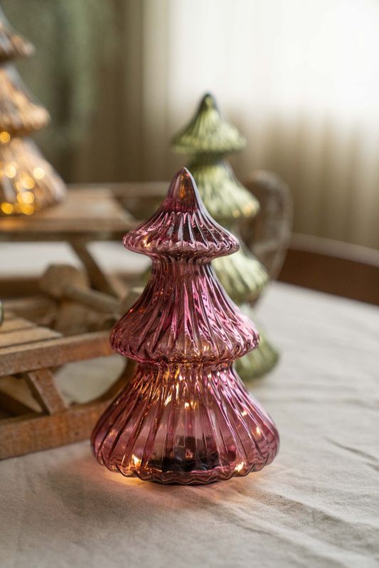 Glasstre LED 21cm - Rosa