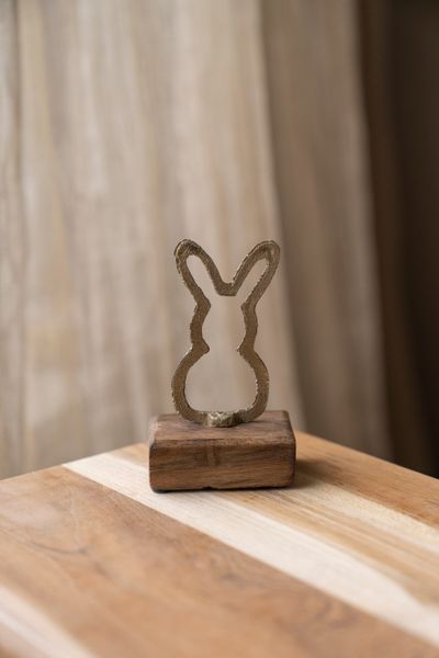 Hovedbilde Dekorkanin i mangotre og aluminium – H13 cm ...