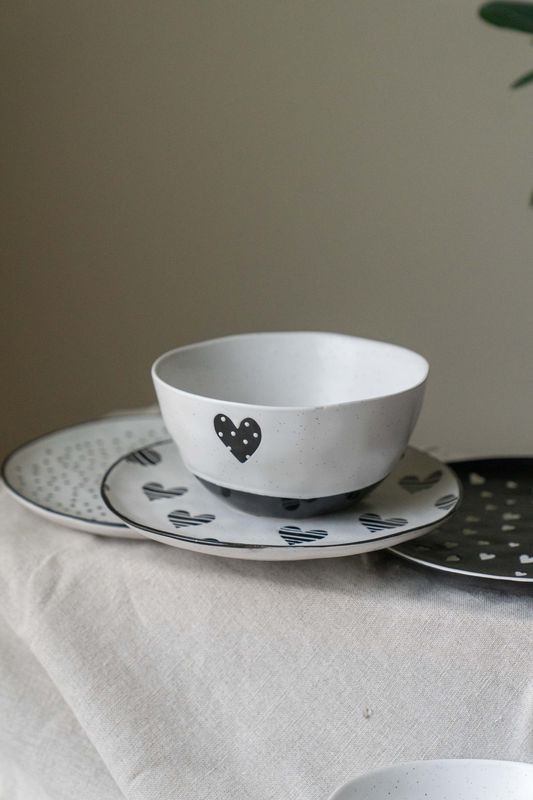 Hjerteglimt Skål 15cm - Prikker