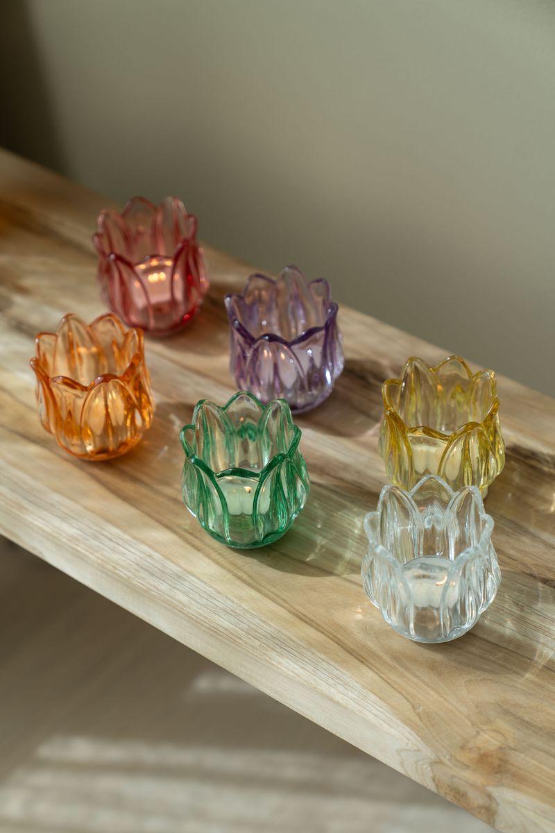 Telysholder glass – lilla