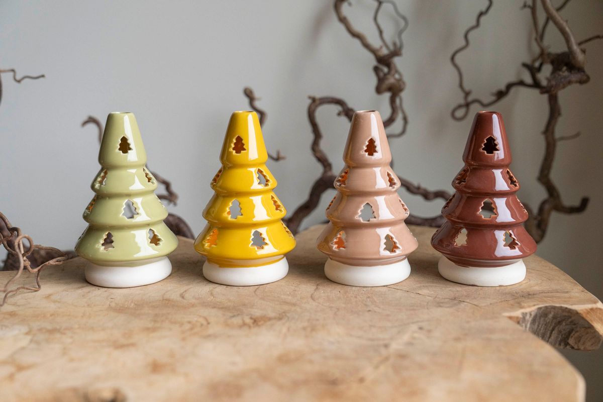 Telysholder 16cm - Beige