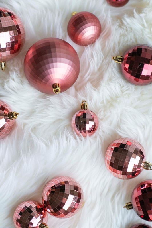 Julekulesett 64pk - Rosa