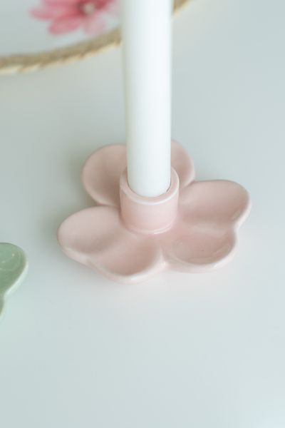 Hovedbilde Lysestake i porselen – Rosa