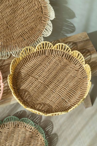 Hovedbilde Brett blomst – Ø37 cm – Gul