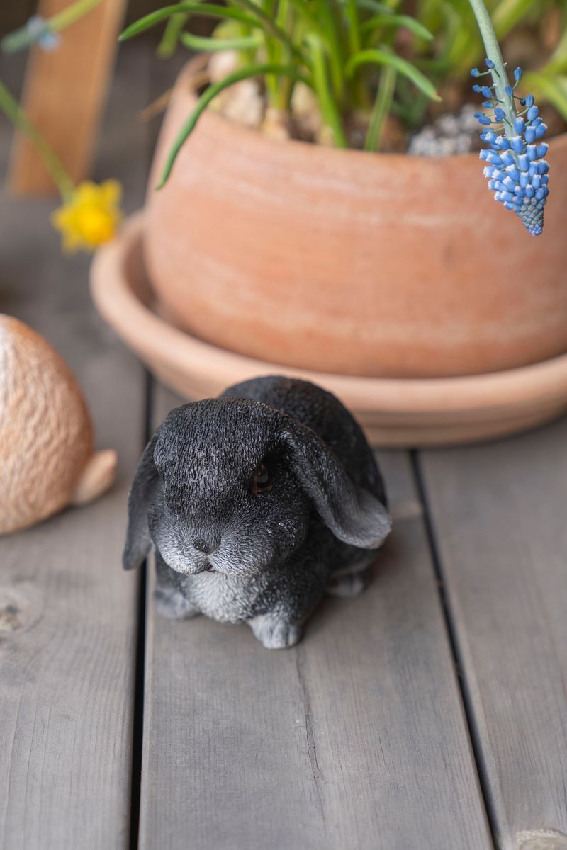 Kaninfigur – 16×10×10,5 cm - Svart