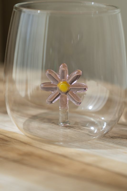 Drikkeglass – 500 ml – Rosa Markblomst