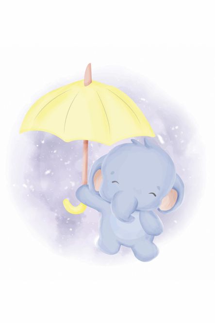 Hovedbilde Poster - Elefant m/Paraply