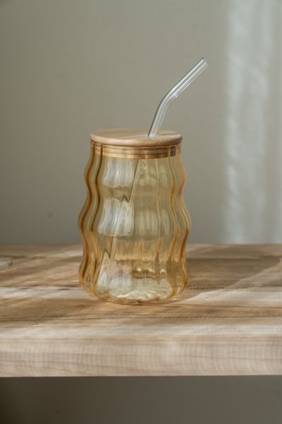 Hovedbilde Glass med sugerør – 400 ml – Oker
