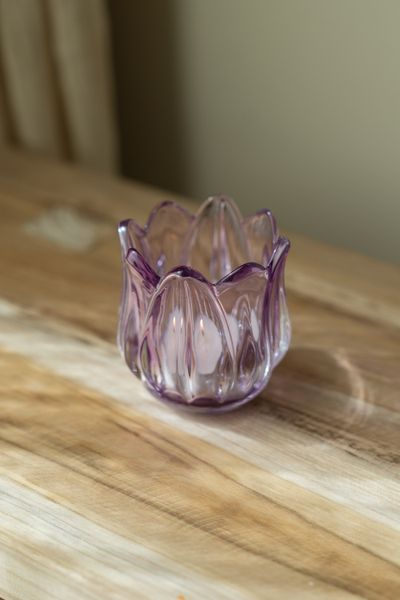 Hovedbilde Telysholder glass – lilla