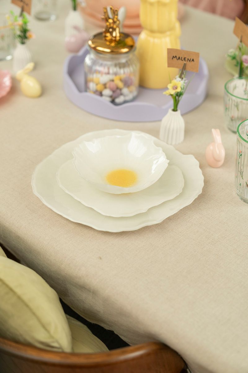 Valmue Tallerken 28cm - Hvit