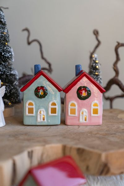 Hovedbilde LED Hus 13cm - Rosa