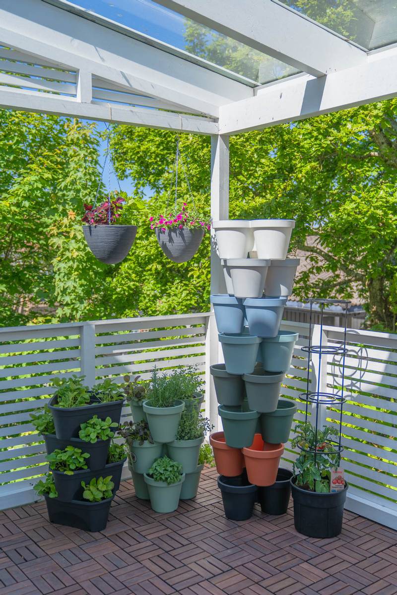 Blomsterpotte Grå/Grønn