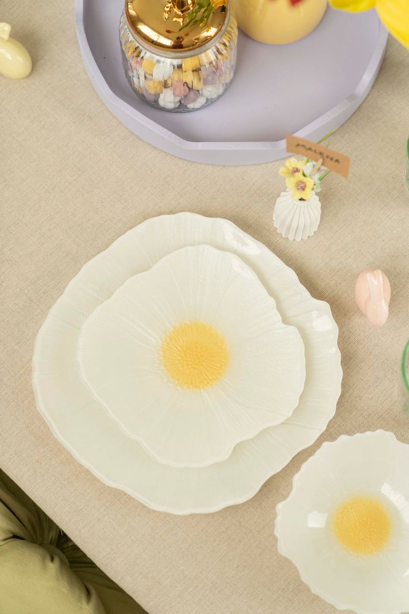 Valmue Tallerken 21cm - Hvit