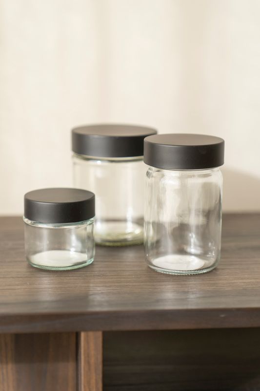 Krukke m/svart lokk 300ml
