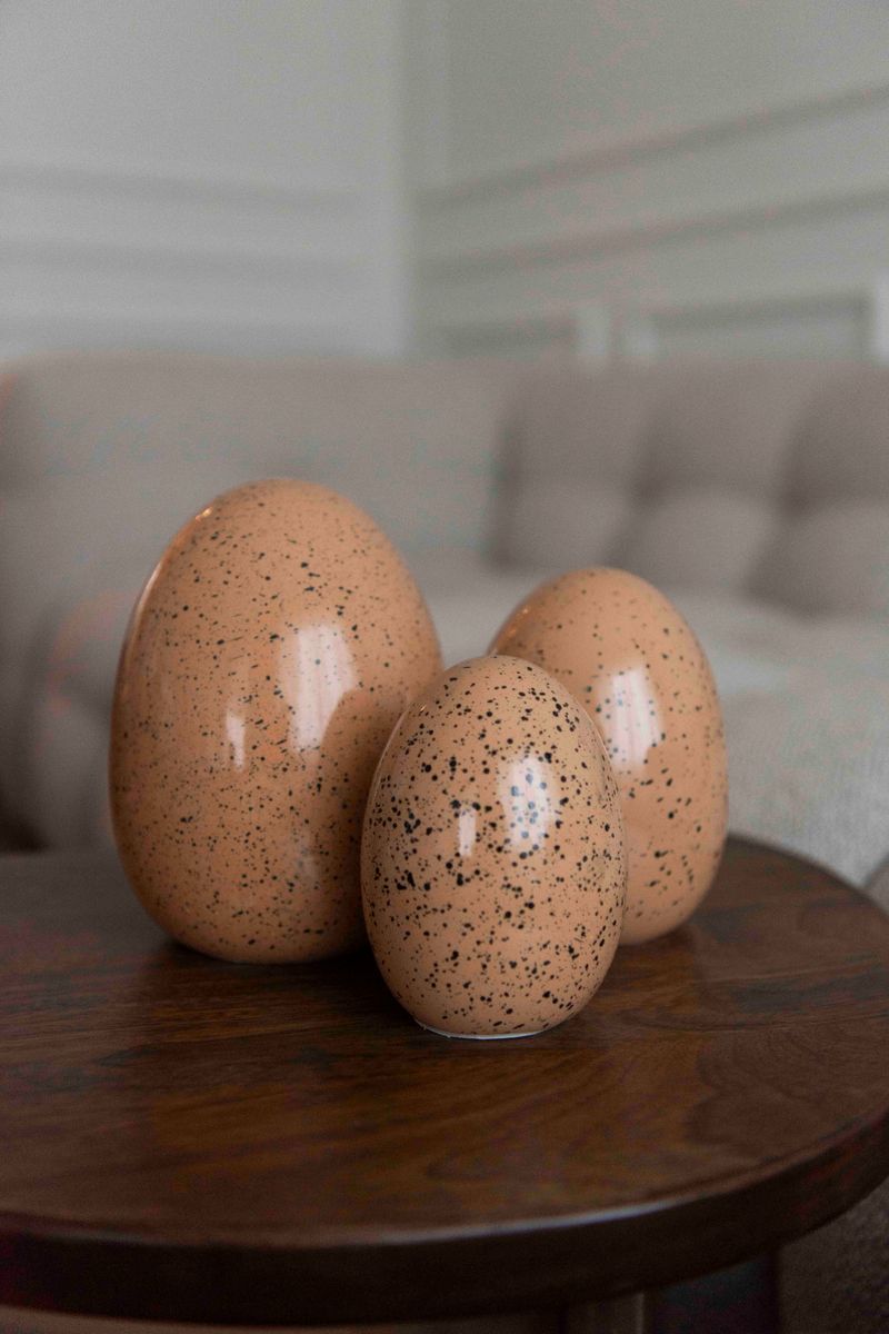 Egg 12cm Prikker - Brun