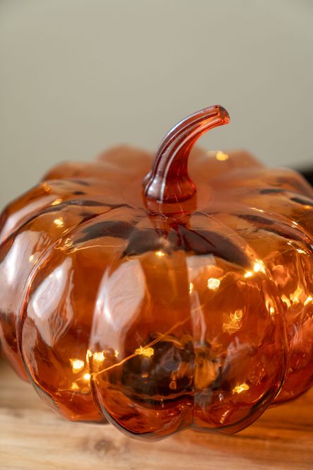 Hovedbilde Glasgresskar LED 17cm - Oransje