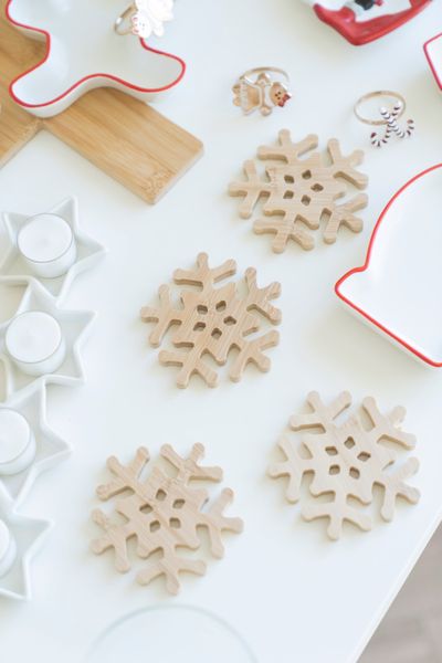 Hovedbilde Glassbrikker 4pk - Snøfnugg