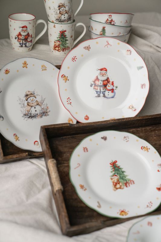 Juleminner Tallerken 26cm - Snømann