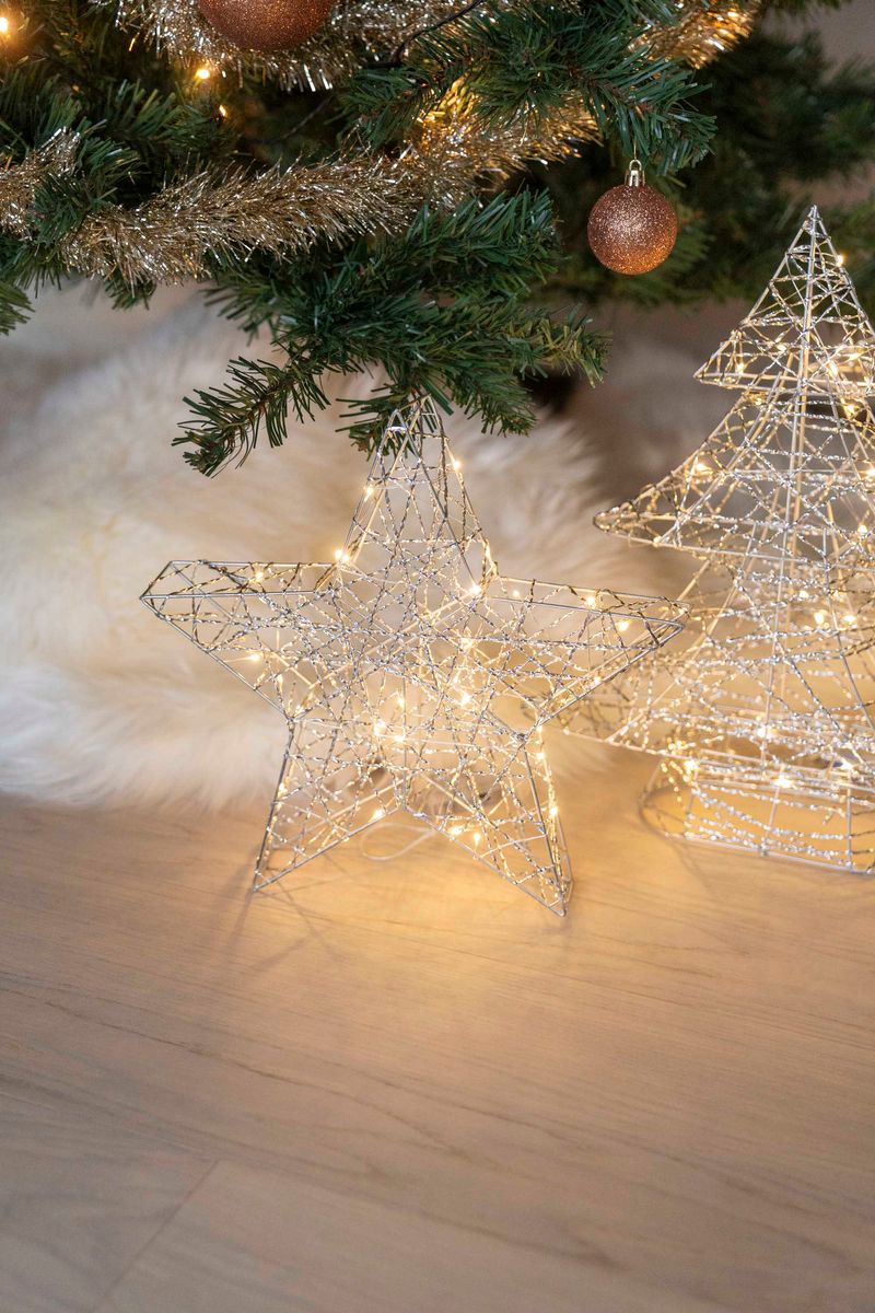 LED Stjerne 30cm Sølv