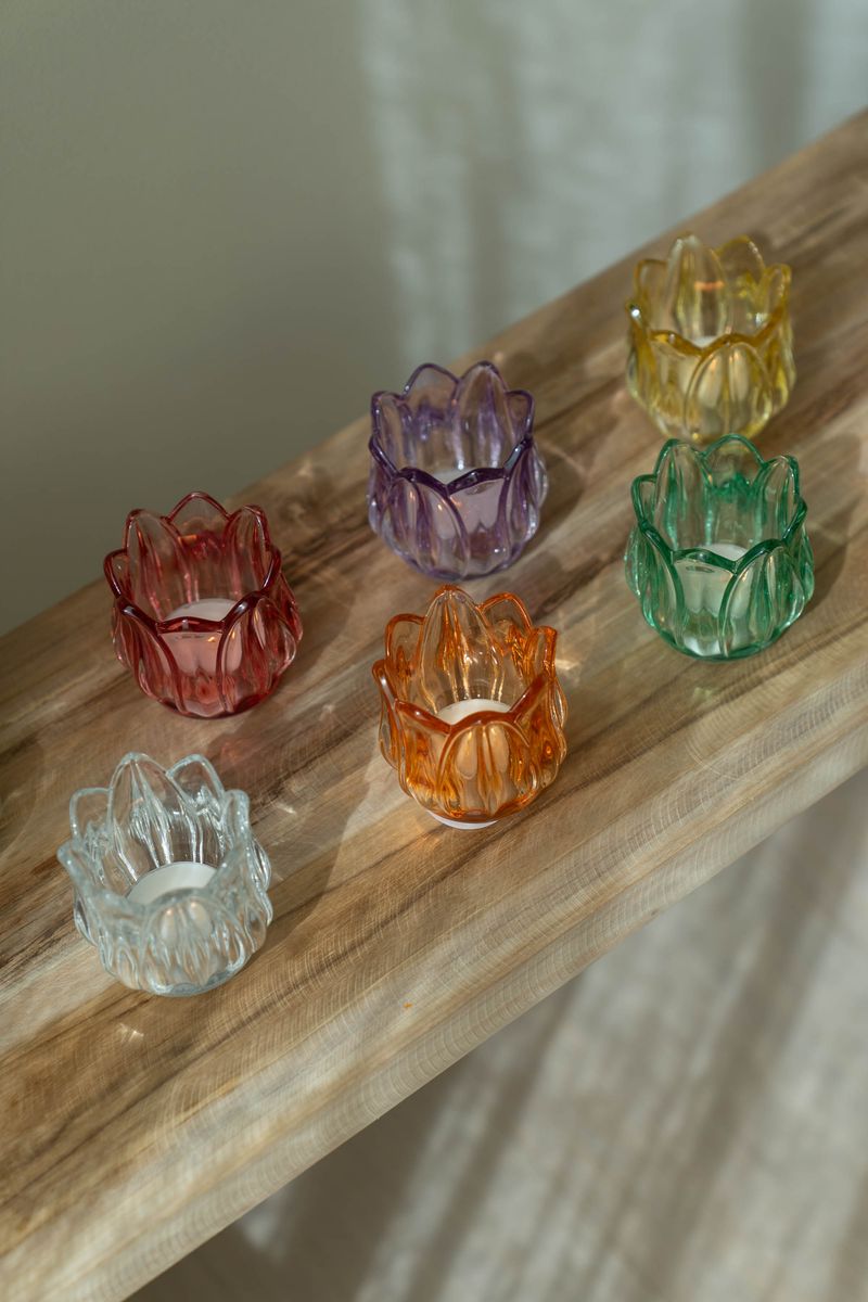 Telysholder glass – rosa