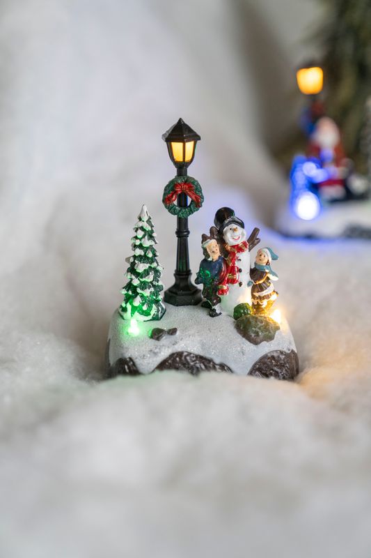 Juleby - Lyktestolpe Snømann