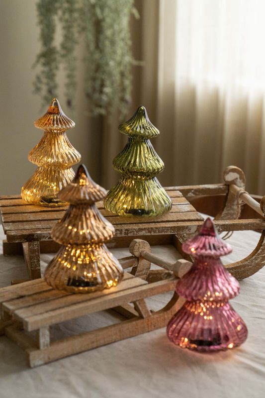 Glasstre LED 21cm - Rosa
