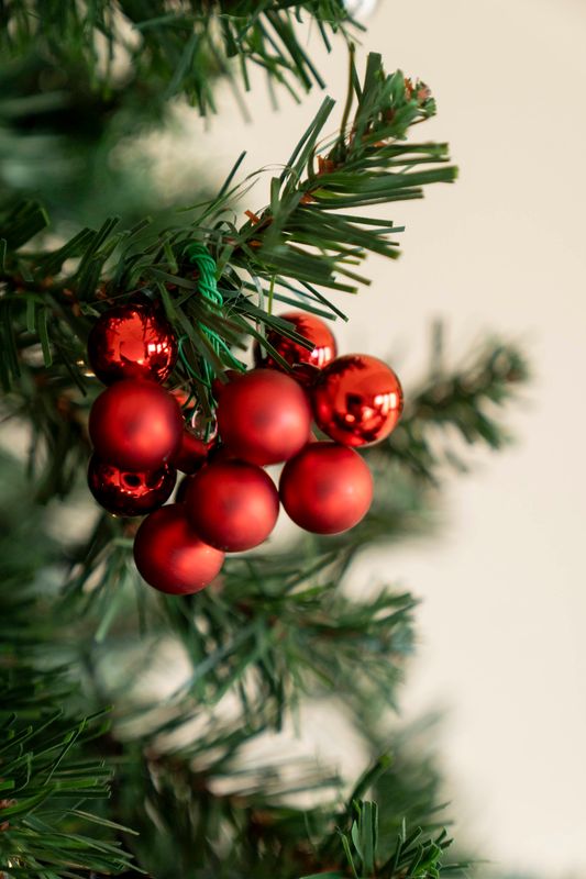Julekuler på Ståltråd - Rød