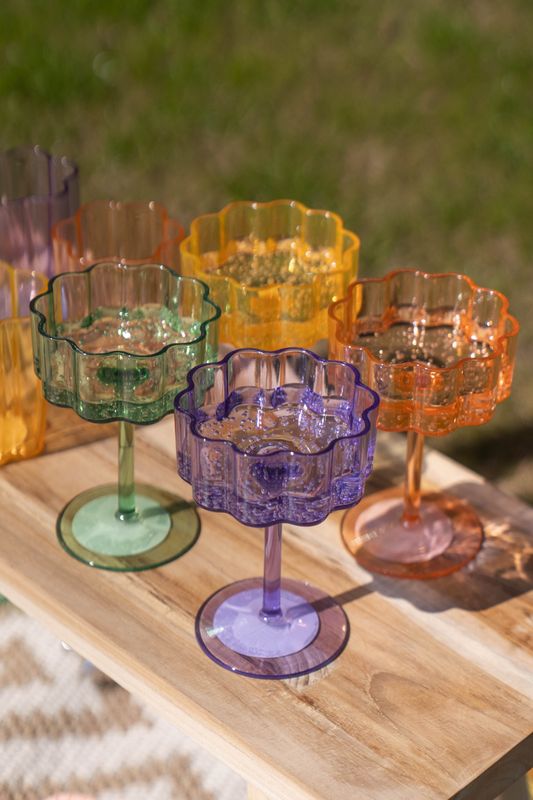 Blomst cocktailglass – 230 ml – gul