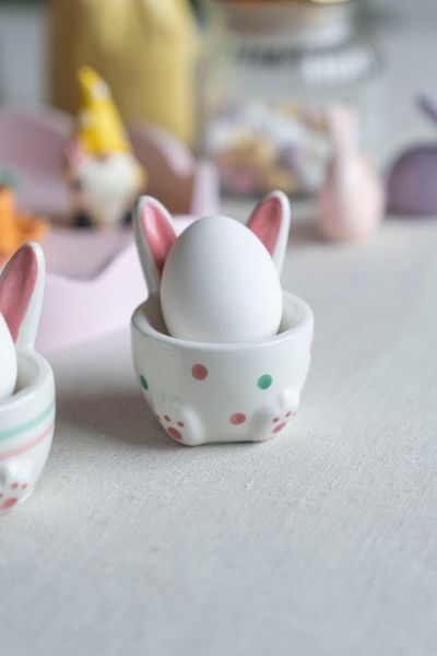 Hovedbilde Eggeglass påske – kanin – Prikker