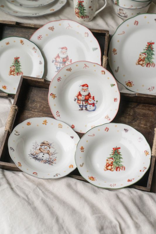 Juleminner Dyp Tallerken 22cm - Snømann