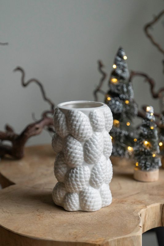 Vase - Kongle 18cm Hvit