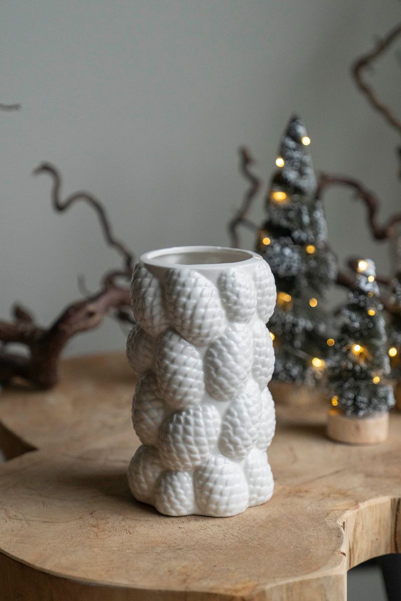 Vase - Kongle 18cm Hvit