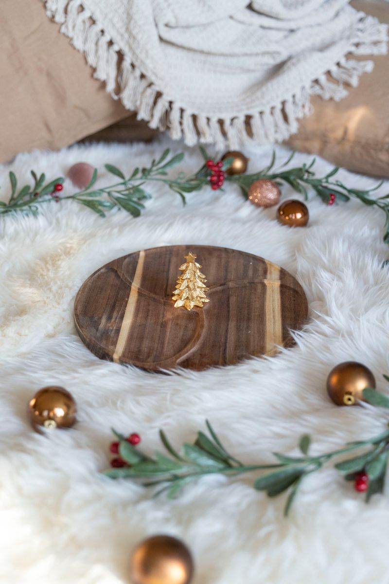 Serveringsfjøl m/Juletre Gull