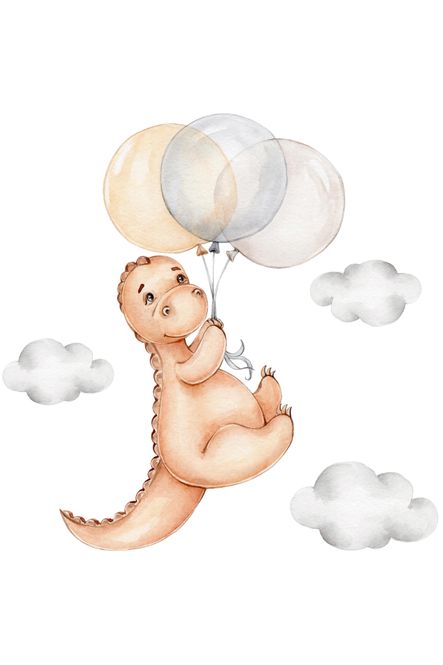 Hovedbilde Poster - Dinosaur og Ballonger