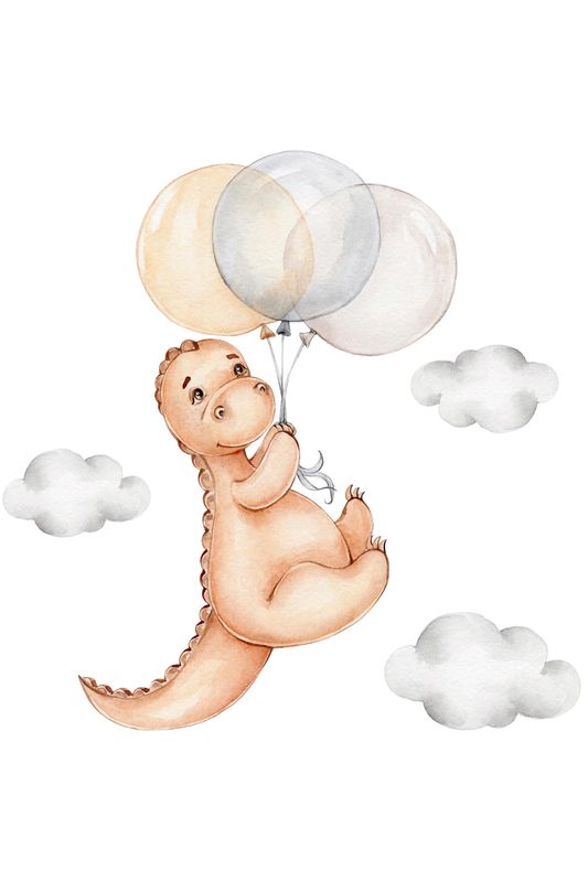 Poster - Dinosaur og Ballonger