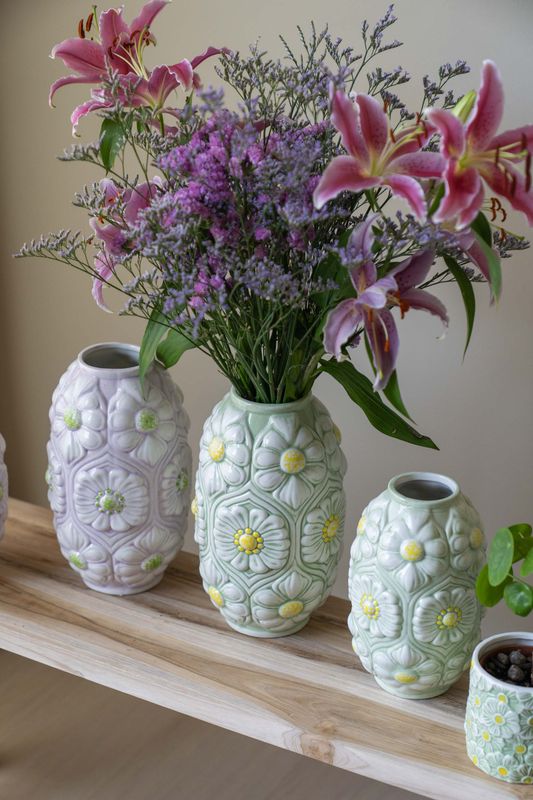 Vase blomster – 22 cm – Grønn
