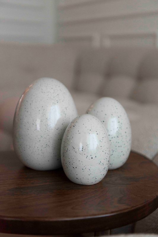 Egg 12cm Prikker - Grå