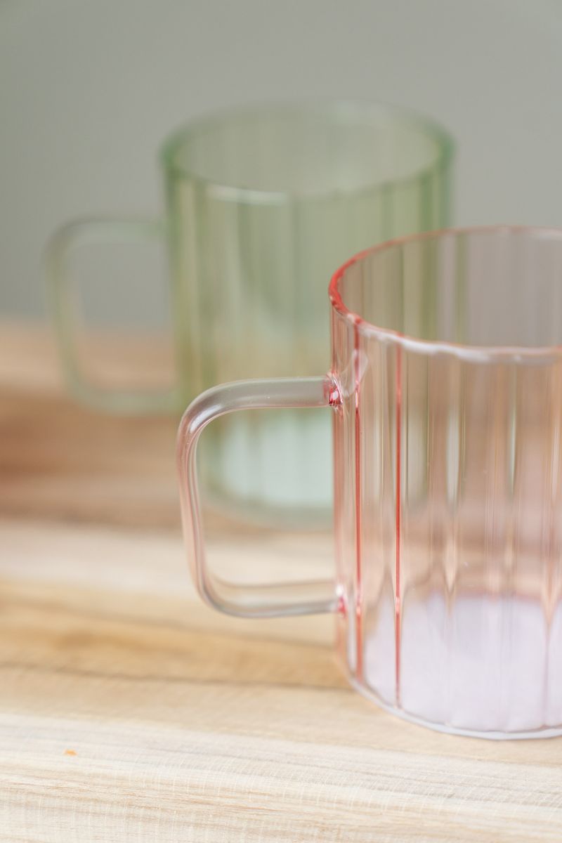 Te-glass med hank – 400 ml – Rosa